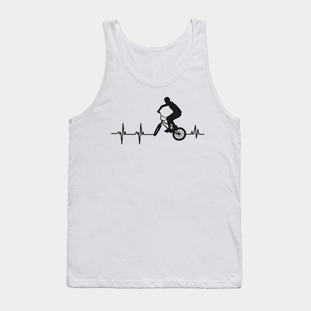 BMX Heartbeat Cyclist Pulse Biker Cycling Tank Top by Foxxy Merch